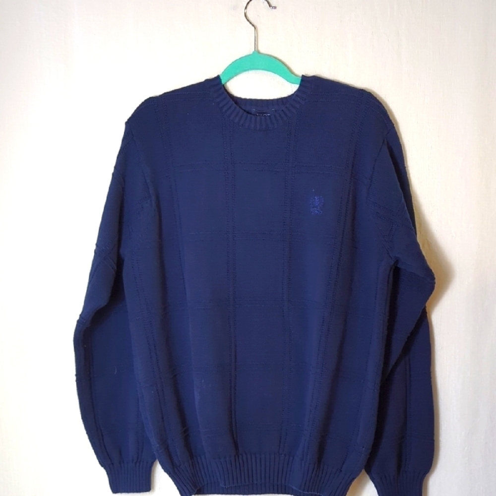 Izod Men's Navy Cotton  Sweater Large